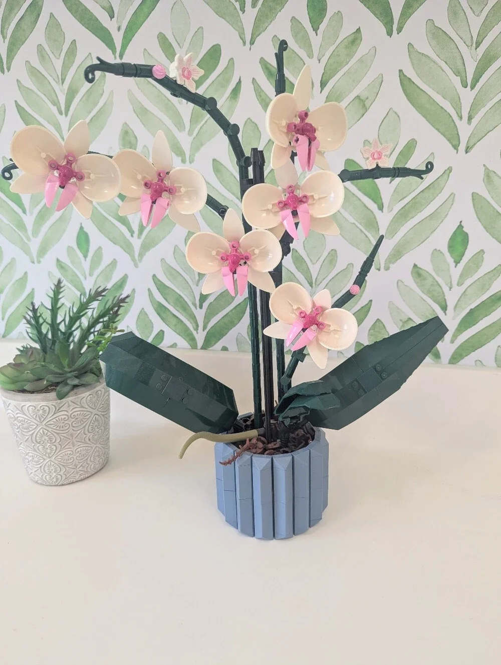 LEGO Botanicals orchid flower building set pink cream Potted Collection College